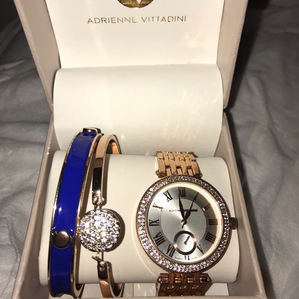 Adrienne Vittadini Watch and Bracelet Set